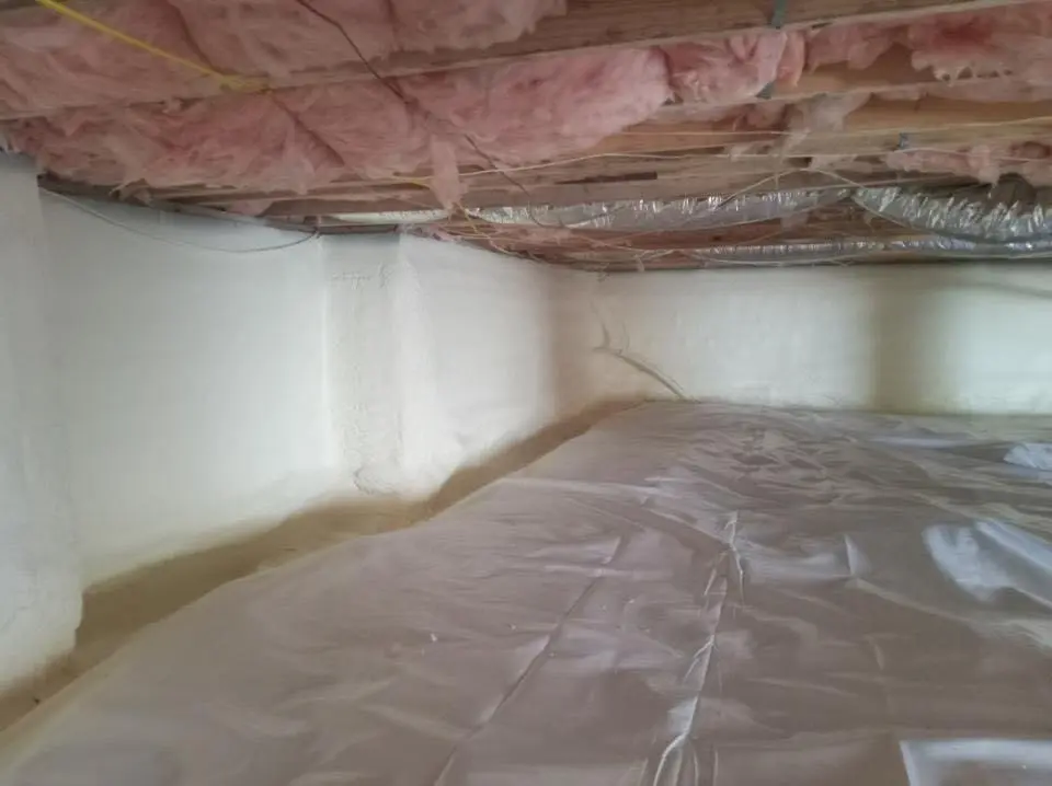 Crawl space encapsulation with closed-cell spray foam for Roof Waterproofing in Manchester-by-the-Sea
